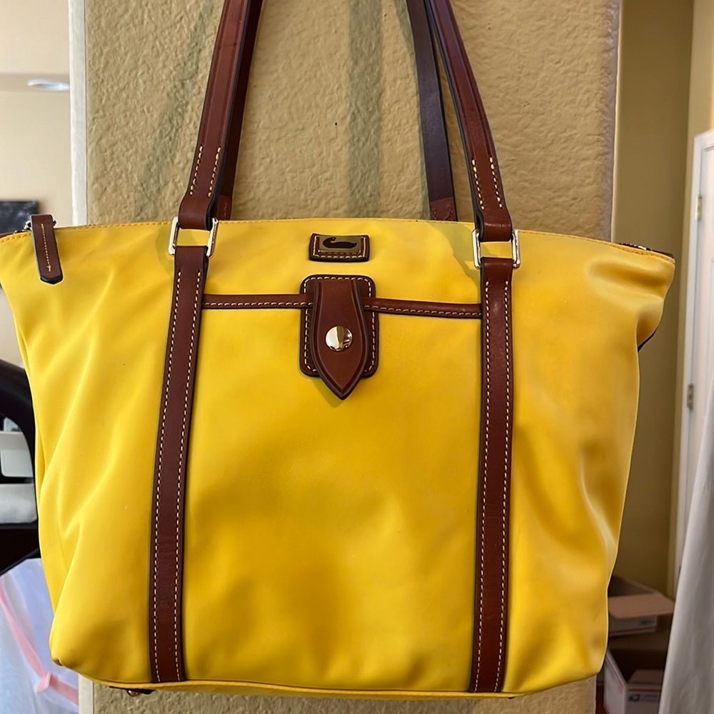 Dooney And Bourke yellow nylon, large  tote bag